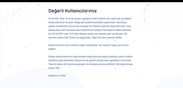 Goldexcoin erişime kapandı !