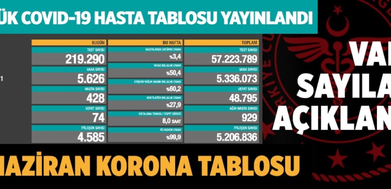 Son dakika… Günlük Covid-19 tablosu (14 Haziran 2021)