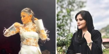 Melek-Mosso,-İranlı-kadınlara-destek-olmak-için-sahnede-saçlarını-kesti-a24haber